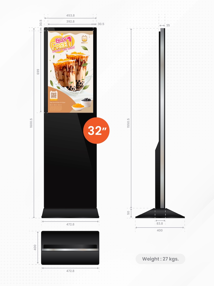 Digital Signage Kiosk ขนาด 32 นิ้ว ด้านหลัง