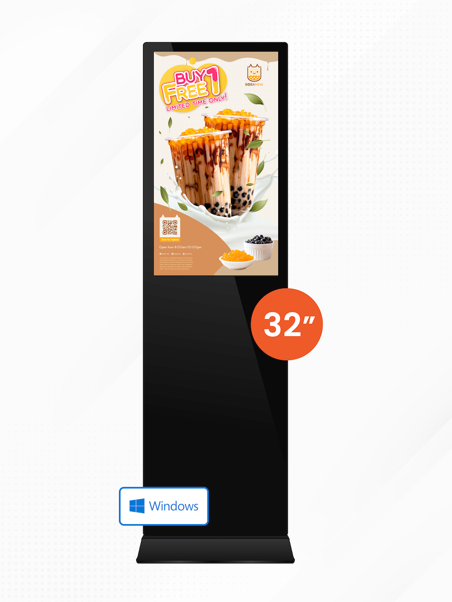 32" Windows Floor Standing Kiosk (ไม่สัมผัส)