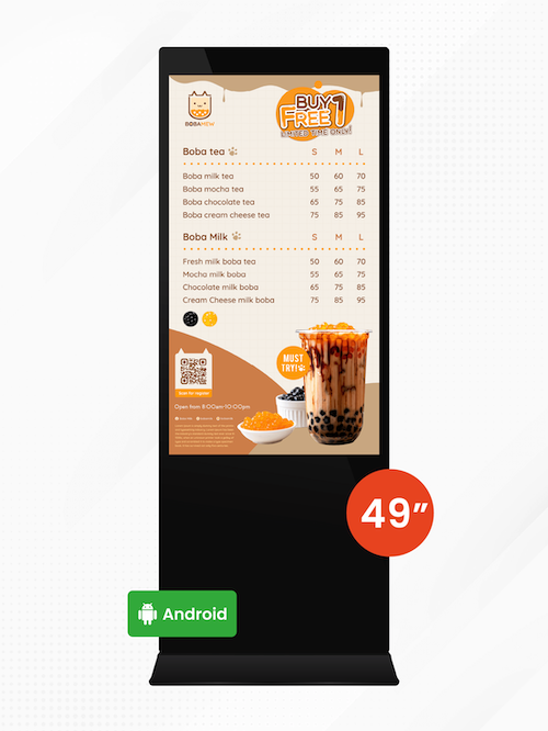 49" Android Floor Standing Kiosk (ไม่สัมผัส)
