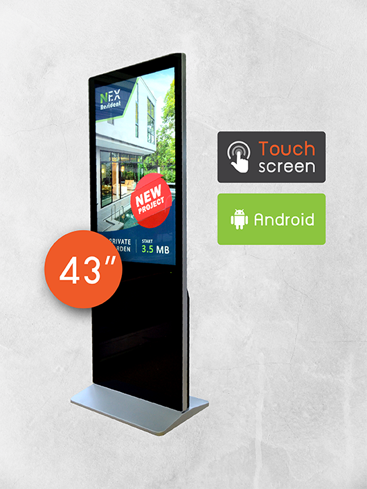 Digital Signage Kiosk ขนาด 43 นิ้ว แบบสัมผัส ด้านหลัง