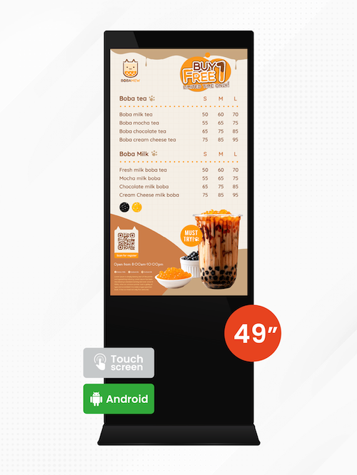 49" Android Floor Standing Kiosk (ระบบสัมผัส)