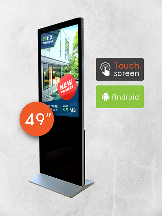 Digital Signage Kiosk ขนาด 49 นิ้ว แบบสัมผัส ด้านหลัง