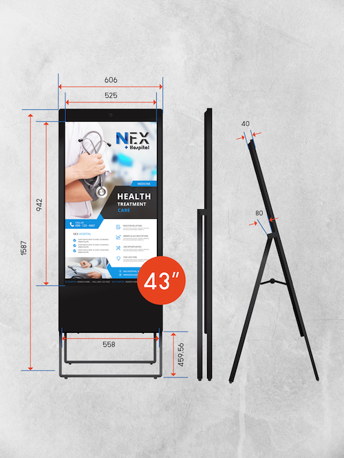 Portable Signage TV ขนาด 43 นิ้ว ด้านหลัง