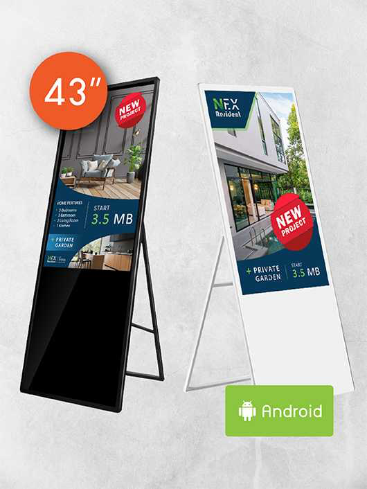 Portable Signage TV ขนาด 43 นิ้วด้านหลัง