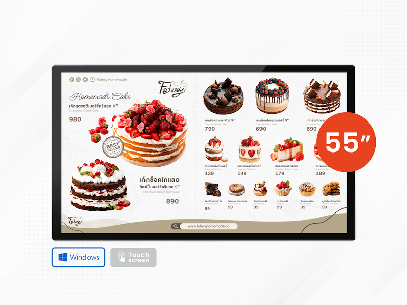 55" Windows Wall-Mount Digital Signage Display (ระบบสัมผัส)